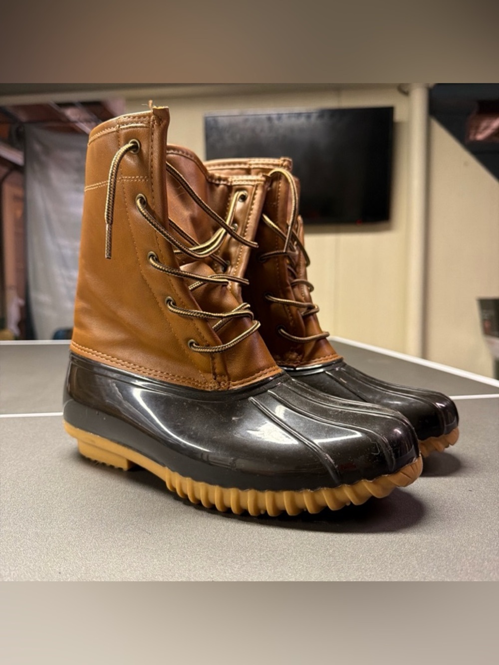 The Original Duck Boot Women Size 8.5 M Sporto Arianna Brown Tan Rain Snow Boots